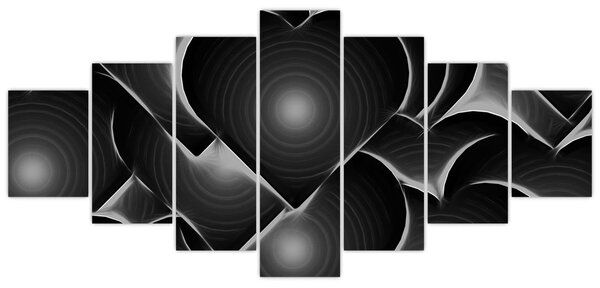 Obraz černo-bílých srdcí (210x100 cm)