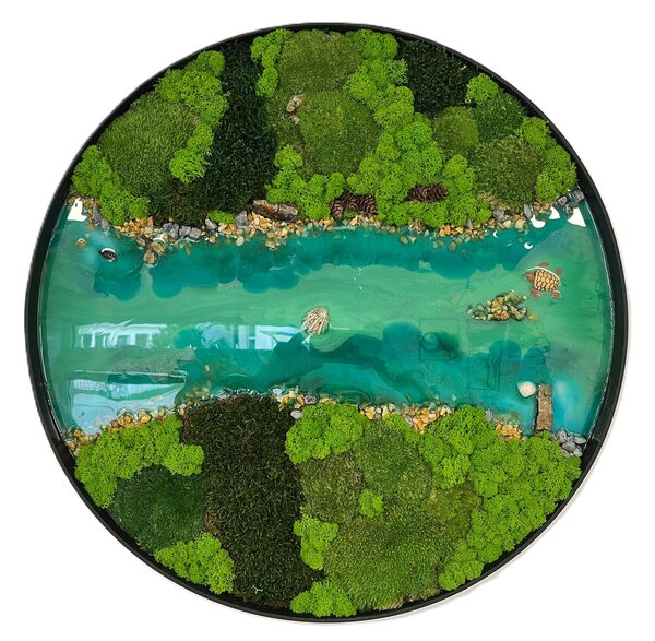Mechový kruh s epoxidem - nature Velikost rámu: 40cm