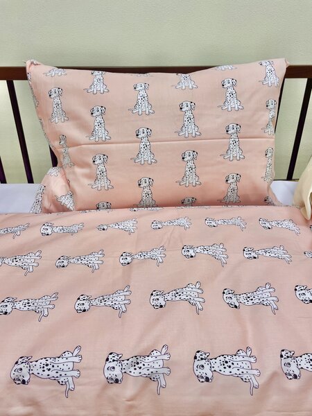 Povlečení bavlněné dětské Pejsek ružový - Detský set 130x90cm + 65x45cm