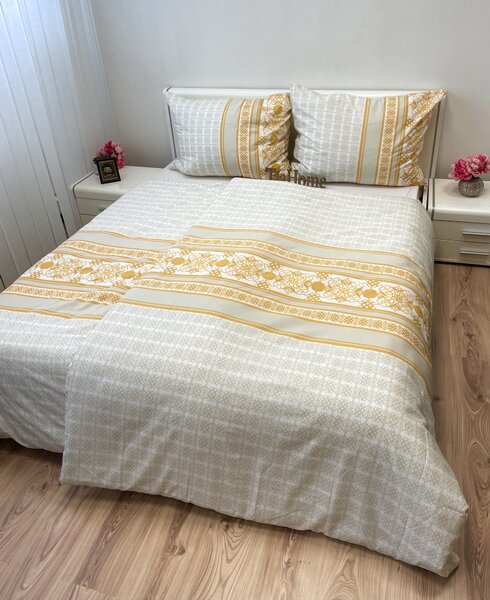 Bavlněné povlečení Angelika gold - 1x Polštář 90x70cm, 1x Přikrývka 140x200cm