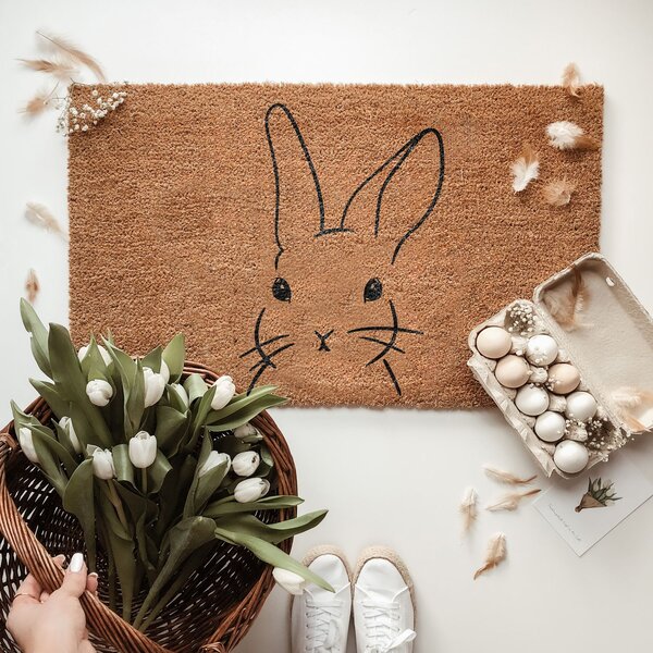 Rohožka z kokosového vlákna Rabbit 75 x 45 cm