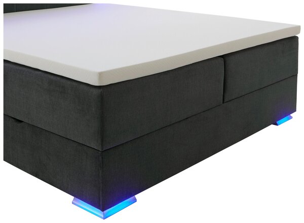 POSTEL BOXSPRING, 180/200 cm, antracitová Boxxx - Manželské postele, Online Only