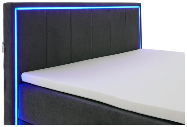 POSTEL BOXSPRING, 180/200 cm, antracitová Boxxx - Manželské postele, Online Only