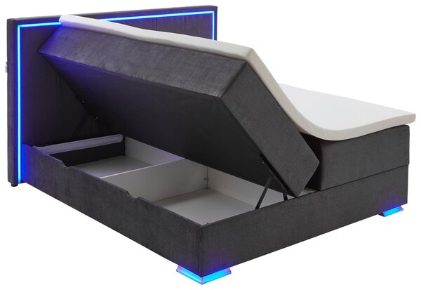 POSTEL BOXSPRING, 180/200 cm, antracitová Boxxx - Manželské postele, Online Only