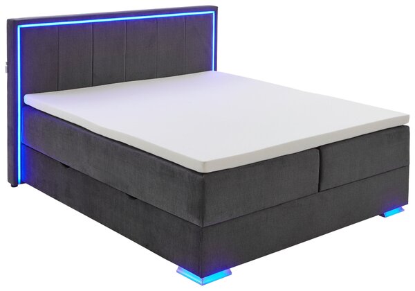 POSTEL BOXSPRING, 180/200 cm, antracitová Boxxx - Manželské postele, Online Only