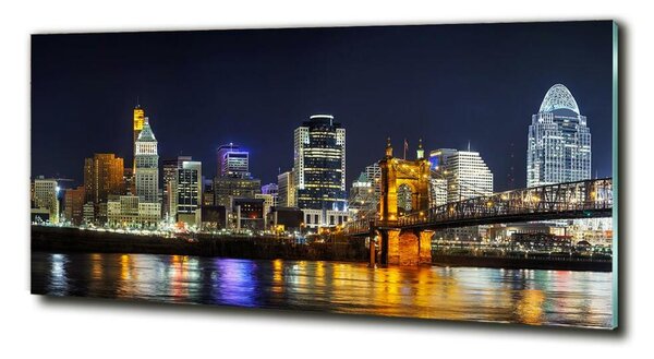 Foto obraz sklo tvrzené Řeka Ohio noc osh-72862712