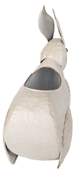 Béžový antik kovový obal na květináč ve tvaru králíka - 40*17*40 cm - Clayre & Eef
