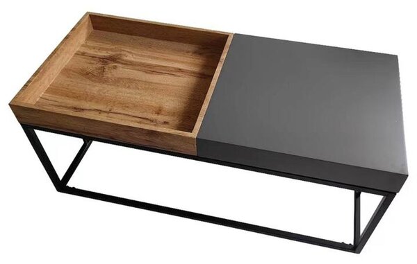 Konferenční stolek LENORAO dub artisan/černá