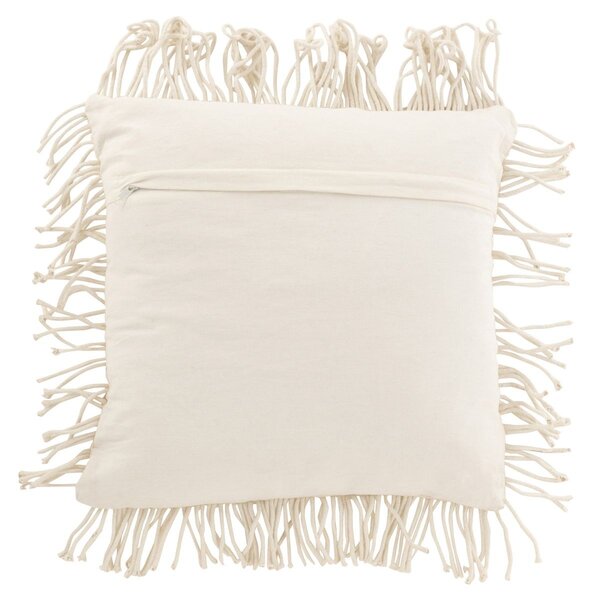 Přírodně bílý polštář s drhaným vzorem Macramé Cosy - 50*12*50 cm - J-Line by Jolipa