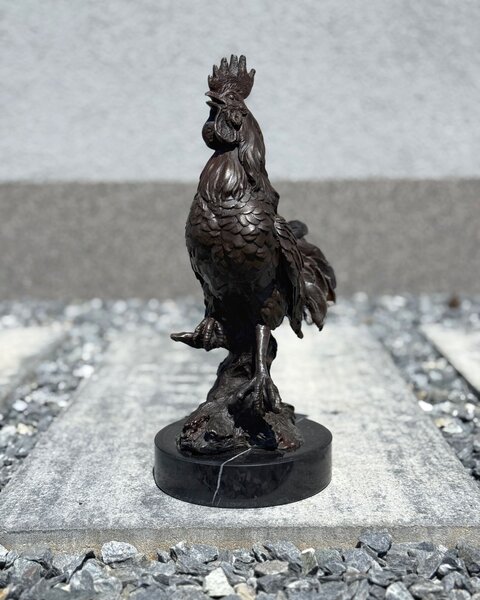 Bronzová socha Kohout – zvířecí figurína