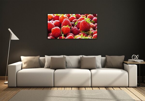 Foto obraz sklo tvrzené Jahody osh-73096404