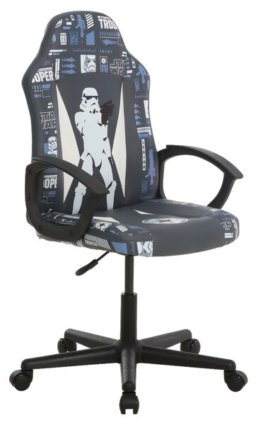 HERNÍ ŽIDLE, vzhled kůže, šedá, černá, bílá, světle modrá Star Wars - Online Only kancelářské židle, Online Only