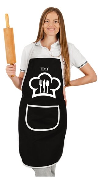 Kuchyňská zástěra Chef EMI, černá