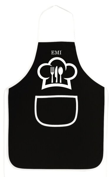 Kuchyňská zástěra Chef EMI, černá