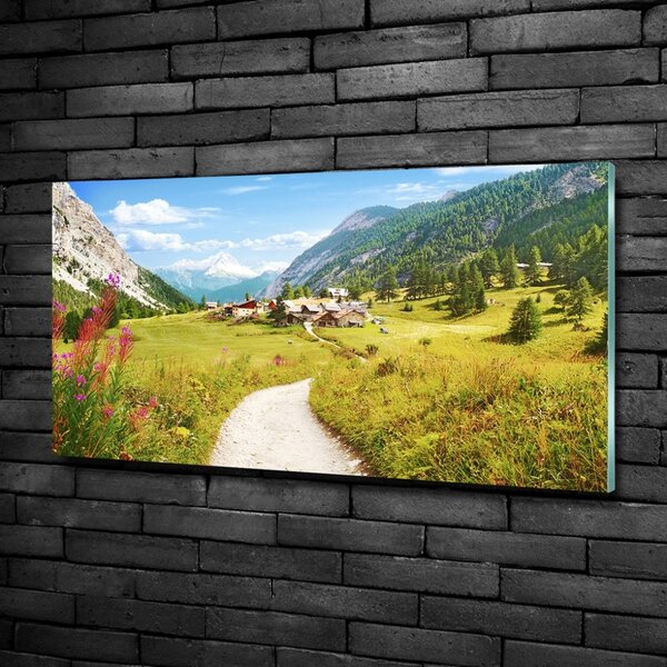 Foto obraz skleněný horizontální Pastvina v Alpách osh-73408586