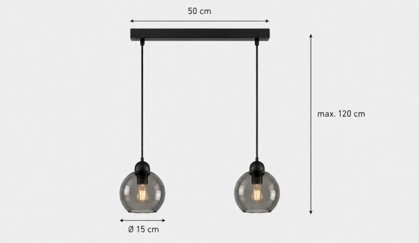 Lustr na lanku UNO 2xE27/60W/230V černá