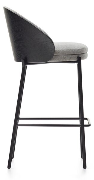 Černo-šedá barová židle (výška sedáku 65 cm) Eamy – Kave Home