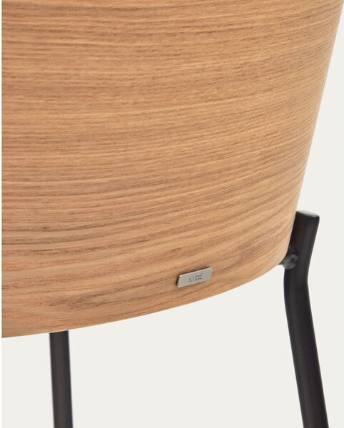 Šedá/v přírodní barvě barová židle (výška sedáku 65 cm) Eamy – Kave Home