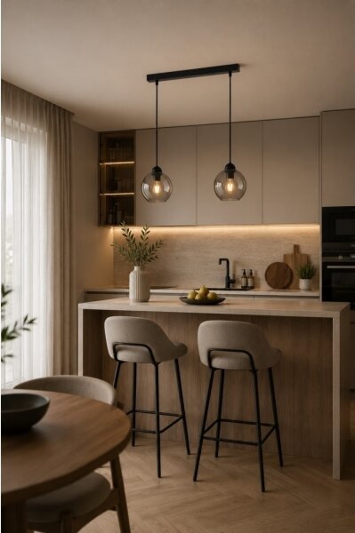 Lustr na lanku UNO 2xE27/60W/230V černá