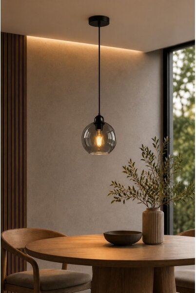 Lustr na lanku UNO 1xE27/60W/230V černá/kouřová