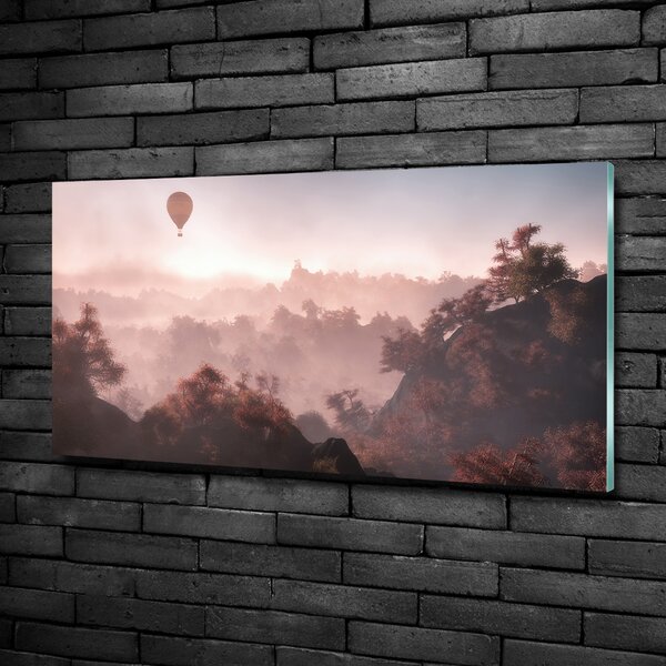 Foto obraz skleněný horizontální Balon nad lesem osh-73608942