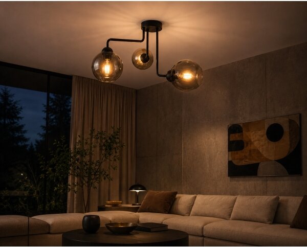 Přisazený lustr OSMO 3xE27/60W/230V černá