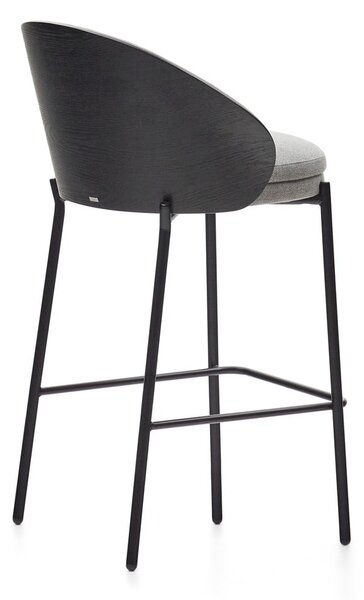 Černo-šedá barová židle (výška sedáku 65 cm) Eamy – Kave Home