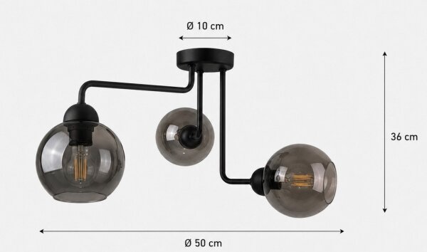 Přisazený lustr OSMO 3xE27/60W/230V černá