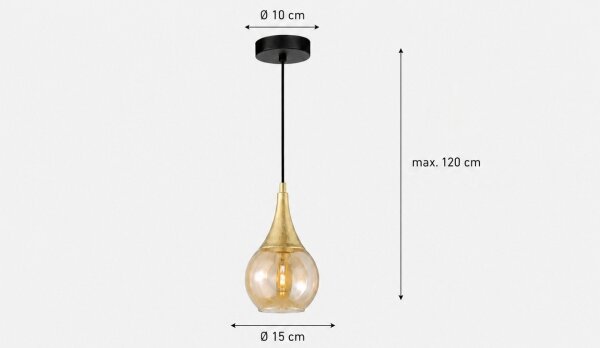 Lustr na lanku LACRIMA HONEY 1xE27/60W/230V