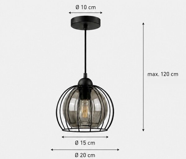 Lustr na lanku SOLO BLACK 1xE27/60W/230V