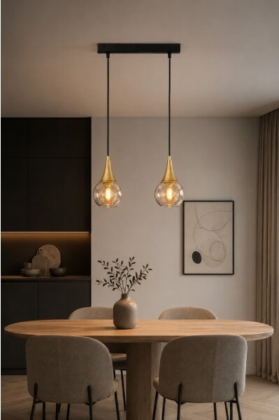 Lustr na lanku LACRIMA HONEY 2xE27/60W/230V