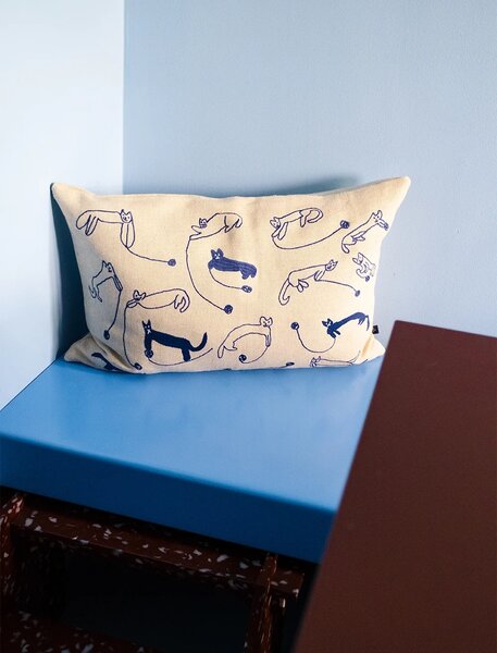 Fine Little Day Povlak na polštář Blue Cats 40 x 60 cm FLD293