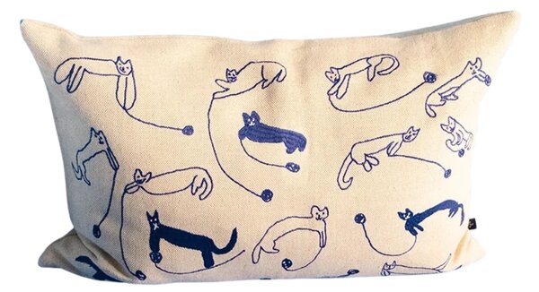 Fine Little Day Povlak na polštář Blue Cats 40 x 60 cm FLD293