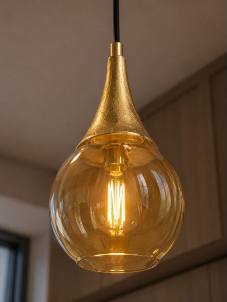 Lustr na lanku LACRIMA HONEY 1xE27/60W/230V