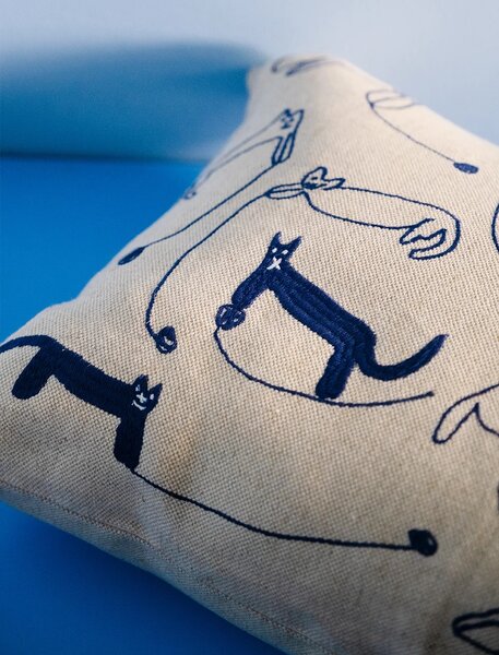 Fine Little Day Povlak na polštář Blue Cats 40 x 60 cm FLD293