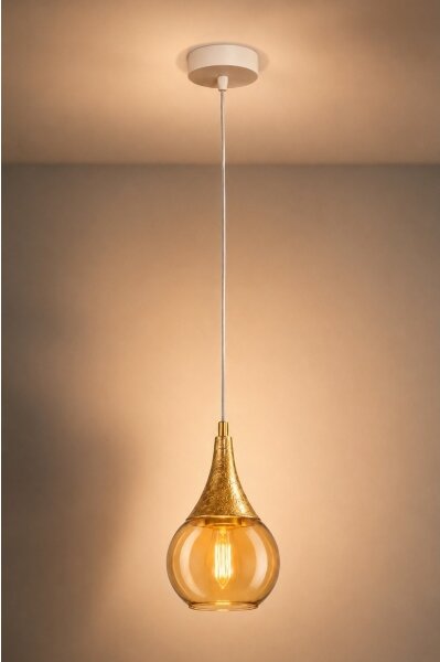 Lustr na lanku LACRIMA WHITE 1xE27/60W/230V