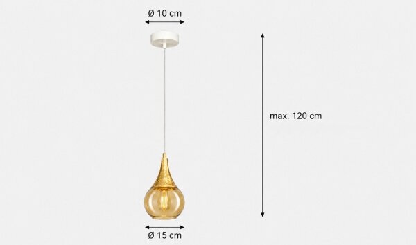 Lustr na lanku LACRIMA WHITE 1xE27/60W/230V