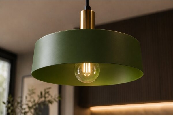 Lustr na lanku HAKI 1xE27/60W/230V zelená/černá/lesklý chrom