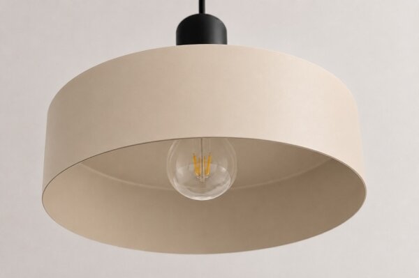 Lustr na lanku LATTE 3xE27/60W/230V béžová/černá