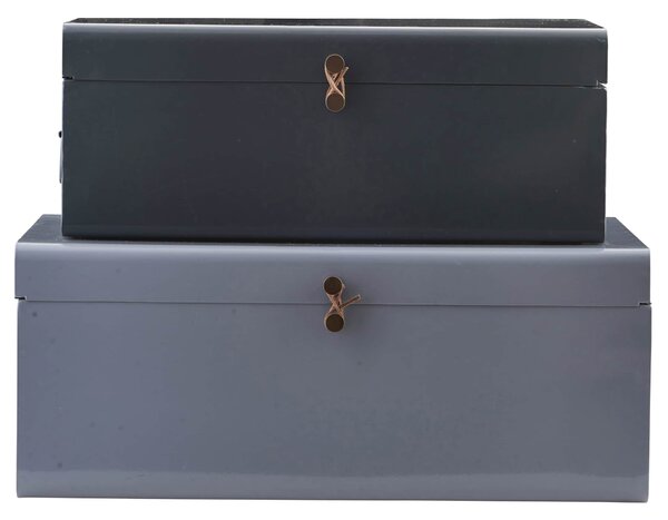 Kovový box Metal Blue/Grey Větší