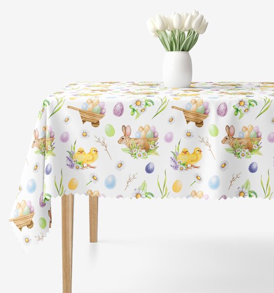 Goldea velikonoční hranatý teflonový ubrus - symboly velikonoc 140 x 220 cm