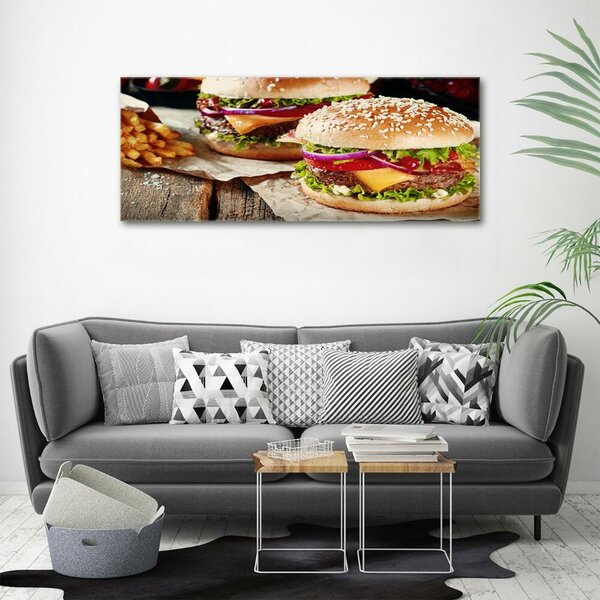Foto obraz skleněný horizontální Hamburgery osh-74120403