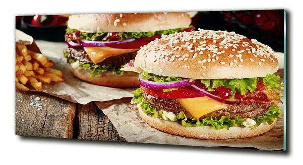 Foto obraz skleněný horizontální Hamburgery osh-74120403