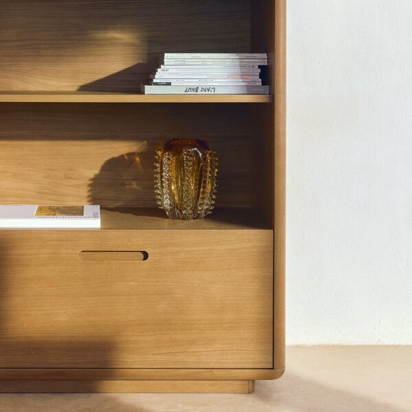 Kave Home Oranžová skleněná váza Nicora 23 cm