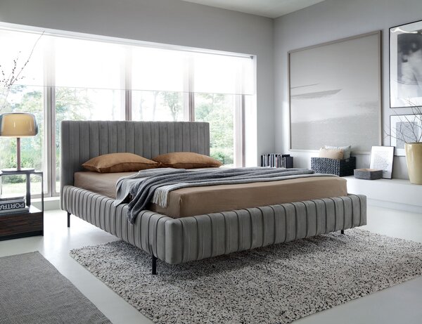 Eltap Čalouněná postel Plissa s úložným prostorem Materiál a barva potahu: Relax 38 - tmavě zelená, Rozměr: 140x200