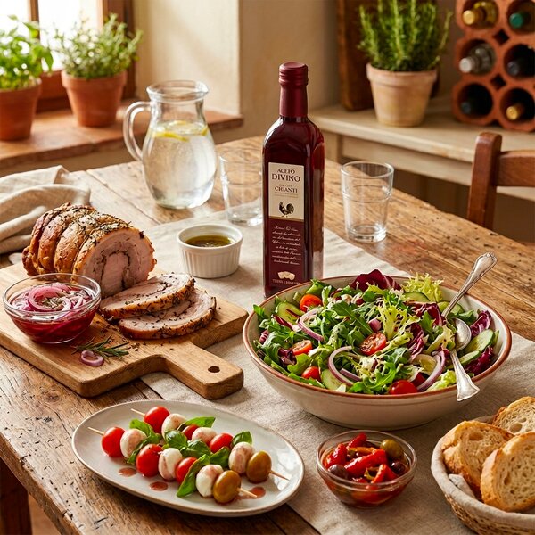 Vinný ocet z Chianti DOCG 500 ml – italský červený vinný ocet na saláty a vaření, Gonnelli 1585
