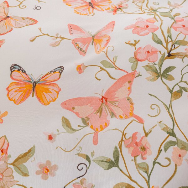 Povlečení z mikrovlákna ORANGE BUTTERFLY bílé Rozměr povlečení: 70 x 80 cm | 140 x 200 cm
