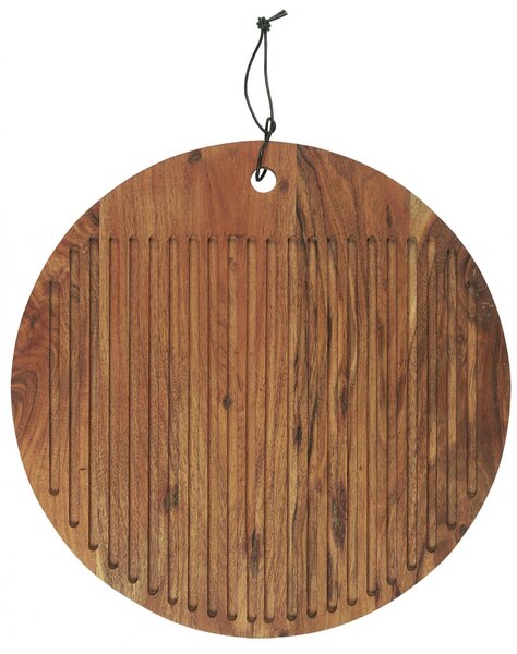 Kulaté krájecí prkénko Grooves Oiled Acacia 40,5 cm
