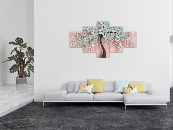 Obraz - Pastelově modré květy (125x70 cm)