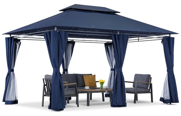 Námořnicky modrý zahradní pavilon Ibiza 3x4 m s moskytiérou Garden Point